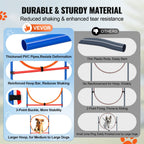 Dog Agility Training Equipment, 4 PCS Set with Adjustable High Hurdles,6 Weave Poles,Jump Ring,Square Pause Box,Whistle,Foldable Bowl, Puppy Obstacle Course Kit for Backyard, Indoor, Outdoor