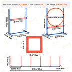 Dog Agility Training Equipment, 4 PCS Set with Adjustable High Hurdles,6 Weave Poles,Jump Ring,Square Pause Box,Whistle,Foldable Bowl, Puppy Obstacle Course Kit for Backyard, Indoor, Outdoor