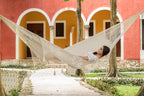 Outdoor undercover cotton hammock with hand crocheted tassels King Size Marble