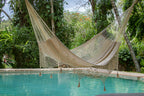 Outdoor undercover cotton hammock with hand crocheted tassels King Size Marble