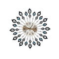Artiss 60cm Wall Clock Large 3D Peacock Crystal Silver