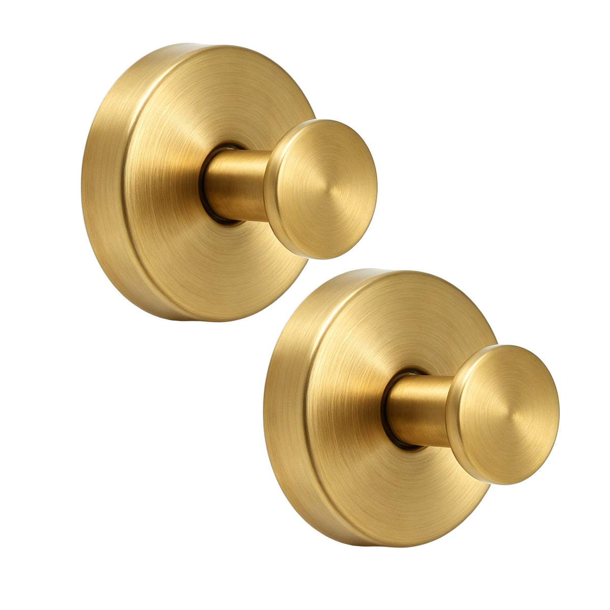 Gold suction cup wreath hooks (2-pack) with round bases and metal arms
