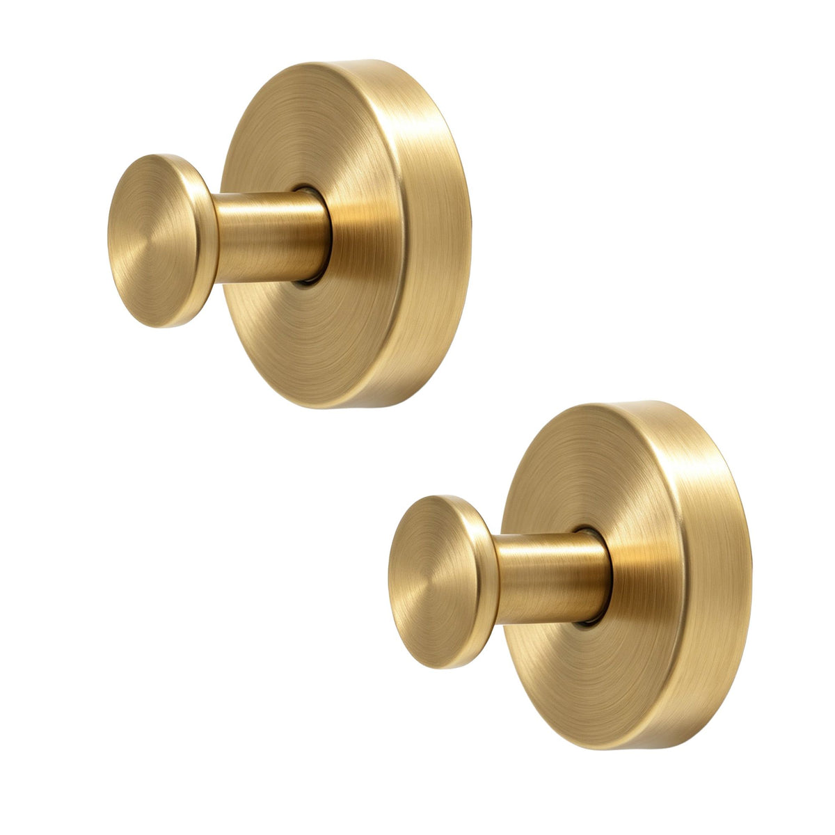 Gold suction cup wreath hooks (2-pack) in angled view, round bases and arms