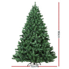 Pre-lit Christmas tree, 180 cm height, 122 cm base width; green branches