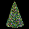 Artificial Christmas tree with multicolor LED lights and star topper