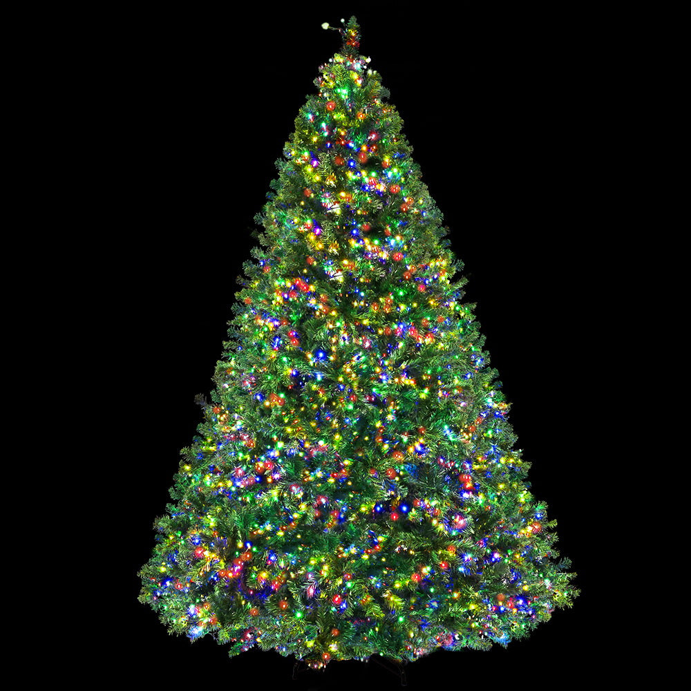 Artificial Christmas tree with multicolor LED lights and star topper