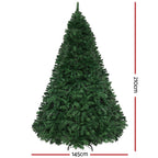 Artificial Christmas tree with multicolor LED lights, 145cm width