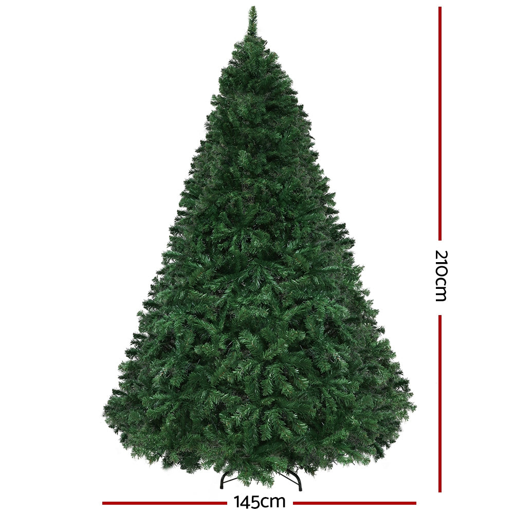 Artificial Christmas tree with multicolor LED lights, 145cm width
