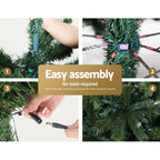 Easy-assembly artificial Christmas tree with hands securing pieces