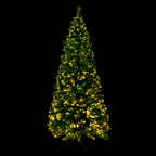 Slim artificial Christmas tree with warm white optic-fibre LED lights.