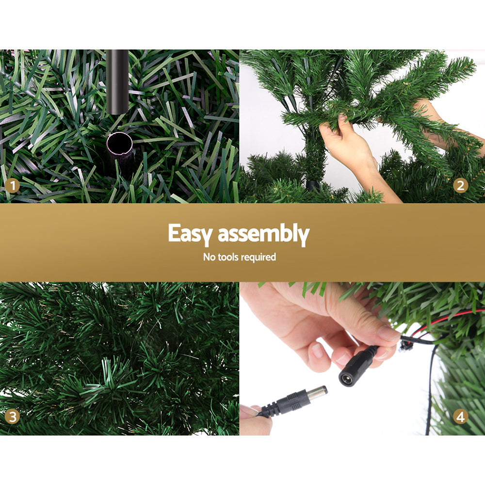 Artificial Christmas tree lights: easy assembly connectors and plug-in fiber tips.