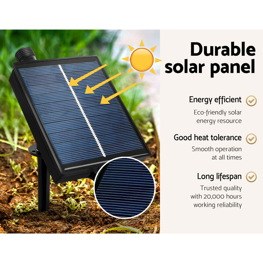 Solar panel with ground stake for charging the LED jingle tree