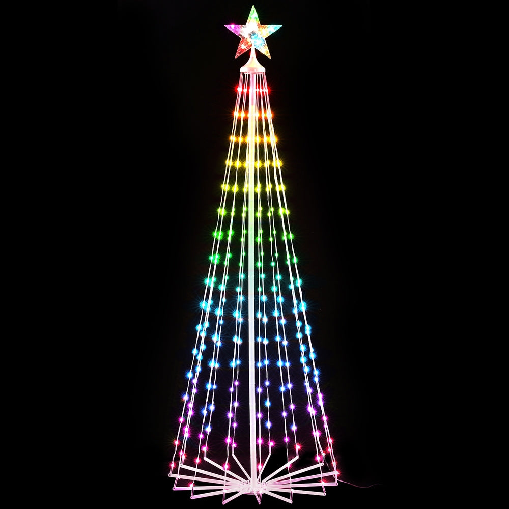 1.8m RGB LED Christmas tree with star topper and multicolor lights.