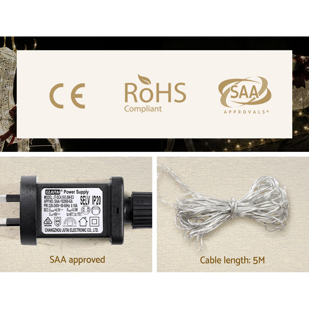 Reindeer decoration LED power supply and white 5m cable bundle, CE RoHS SAA