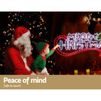 Peace-of-mind safe-to-touch Merry Christmas LED rope light sign with red and green glow