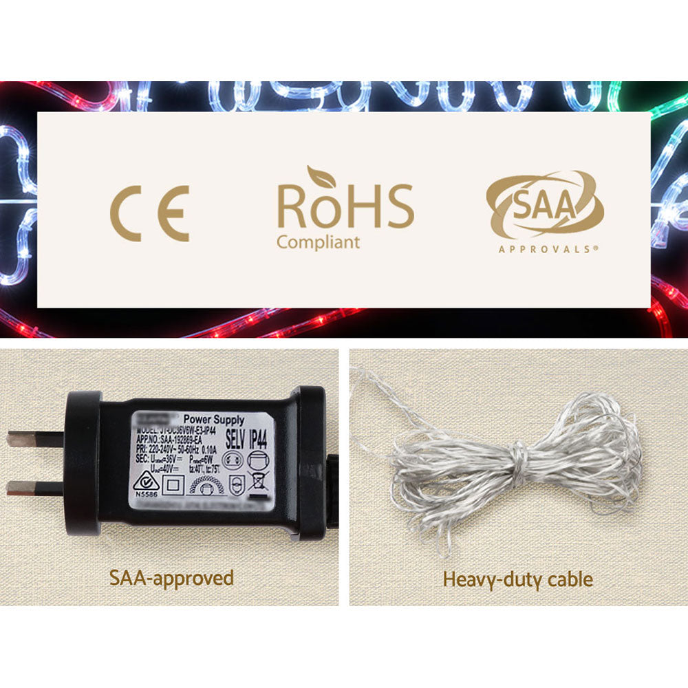 Low-voltage power supply and heavy-duty cable for Merry Christmas LED rope lights