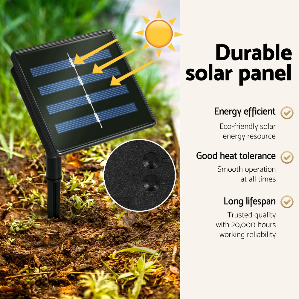 Durable solar panel with ground stake for the lighted wreath